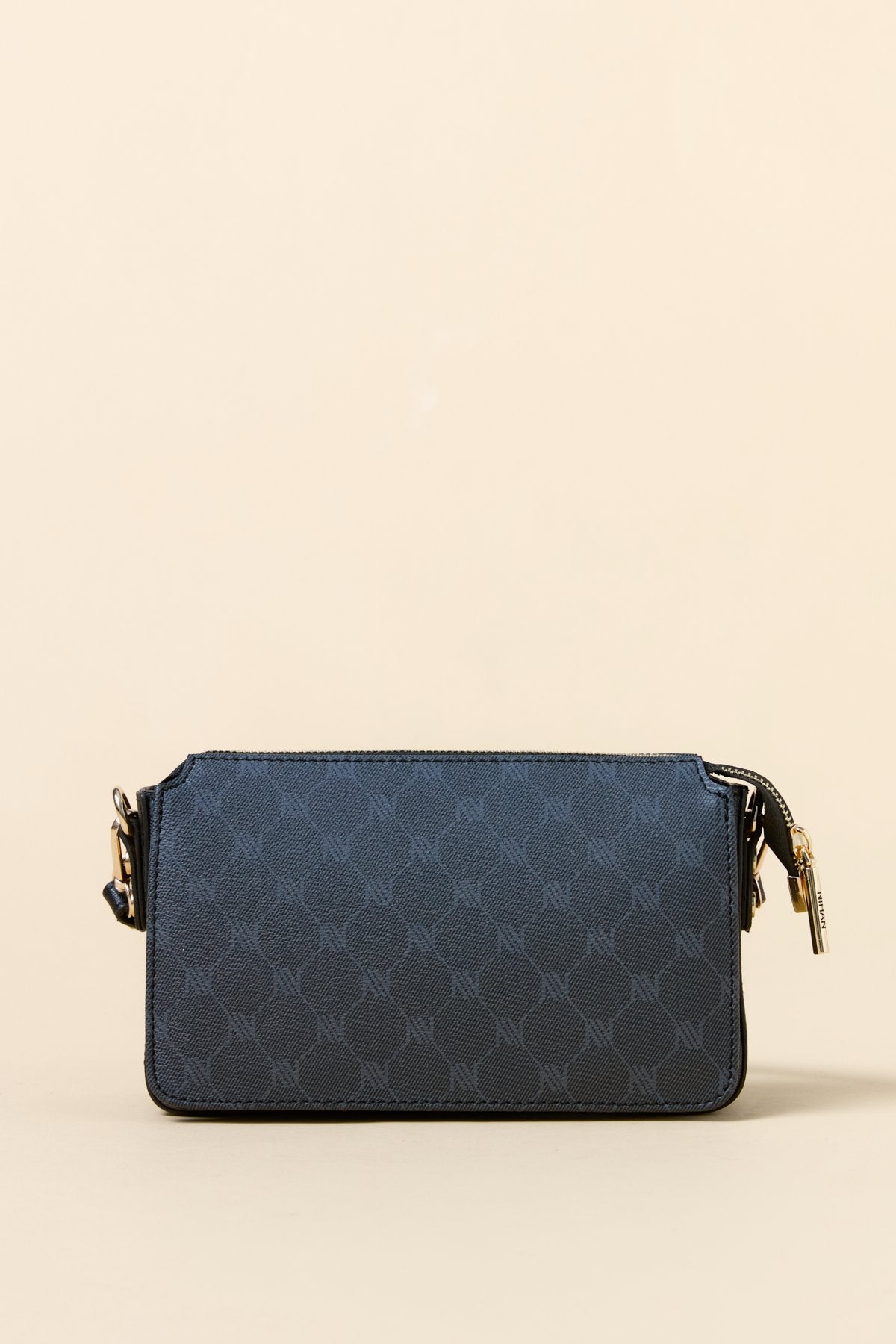 Monogram Crossbody Shopper Bag - Black