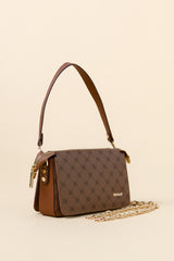 Monogram Crossbody Shopper Bag - Tan