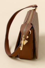Monogram Crossbody Shopper Bag - Tan