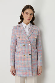 Chanel Double-Breasted Tweed Jacket with Tassel Pockets - Blue