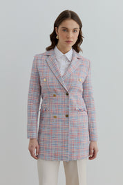 Chanel Double-Breasted Tweed Jacket with Tassel Pockets - Blue