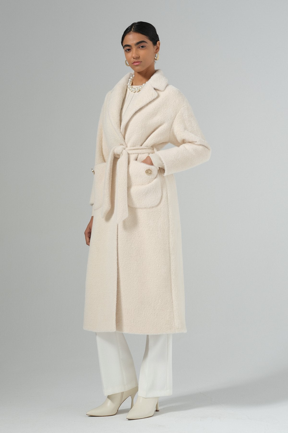 Cep Detaylı Angora Kaban - Bej