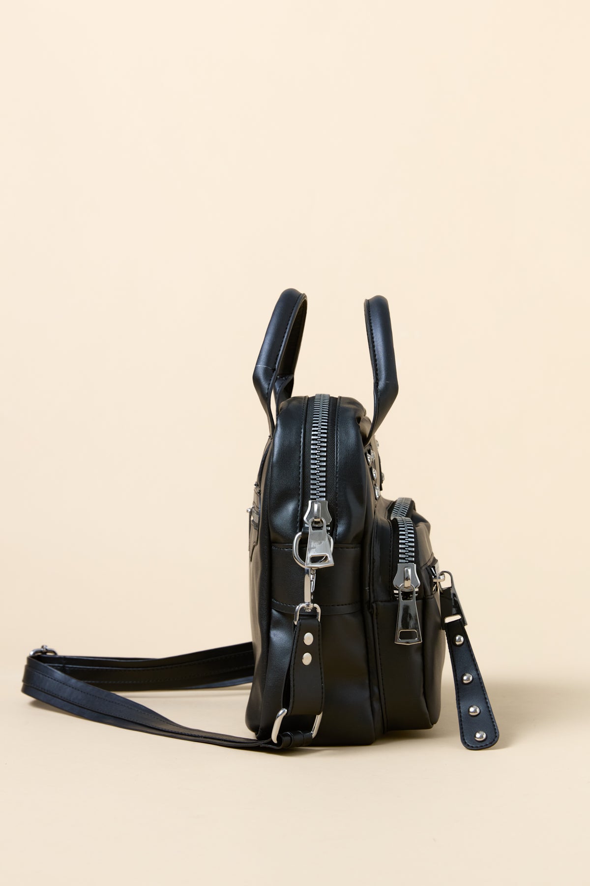 Crossbody Bag with Pocket Detail - Black