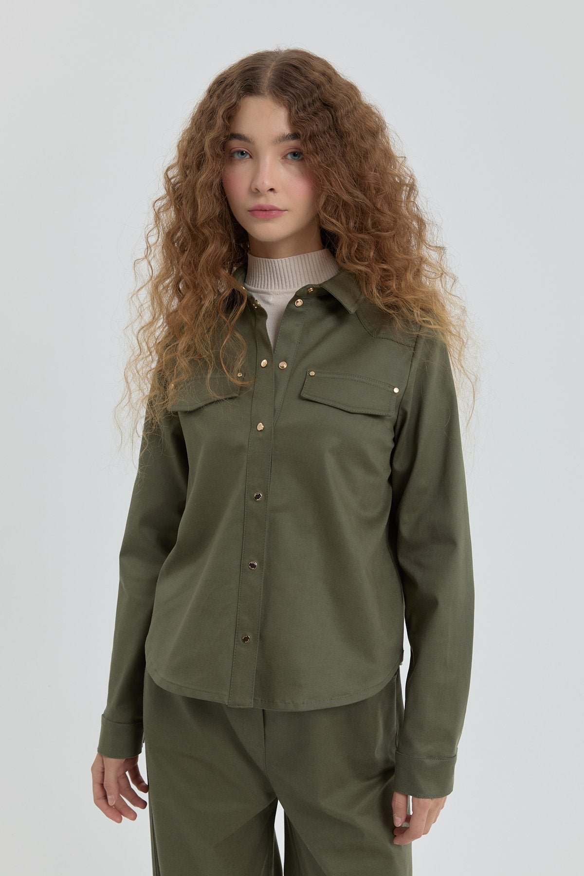 Shirt with Pocket Detail - Khaki