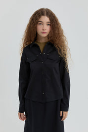 Shirt with Pocket Detail - Navy Blue