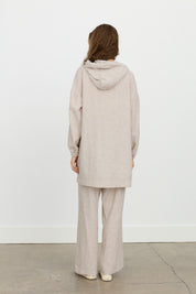 Linen Pants and Tunic Set with Pocket Details - Mink