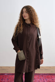 Pocket Detail Modal Tunic - Coffee