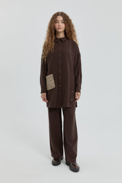 Pocket Detail Modal Tunic - Coffee