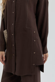 Pocket Detail Modal Tunic - Coffee