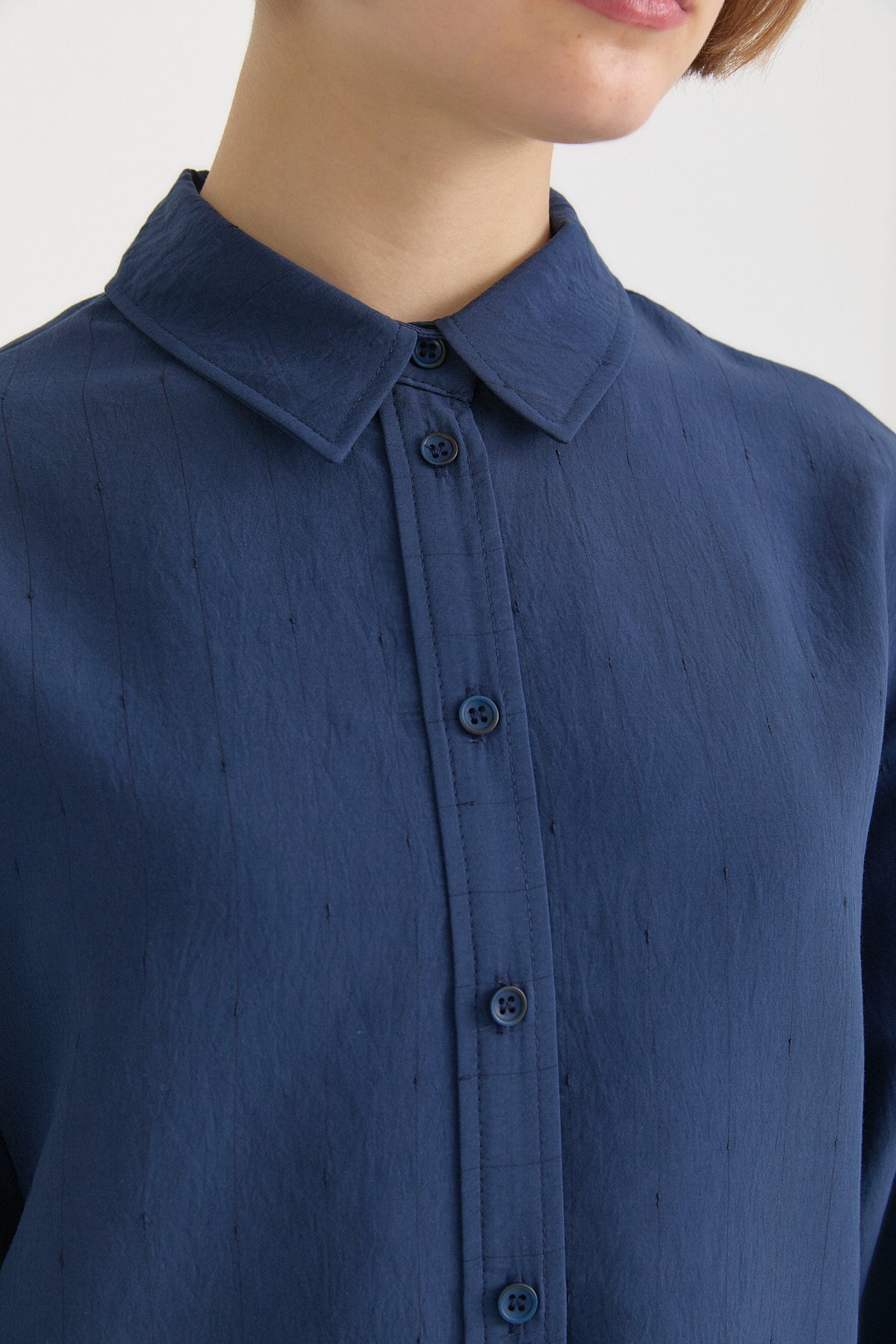 Pocket Detail Modal Tunic - Navy Blue