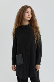 Modal Tunic with Pocket Detail - Black