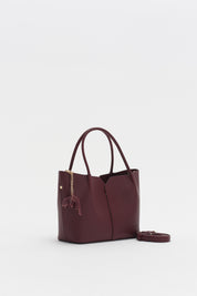 Satchel Bag with Charm - Burgundy