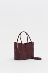 Satchel Bag with Charm - Burgundy