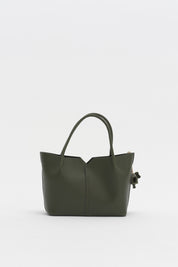 Satchel Bag with Charm Accessory - Khaki