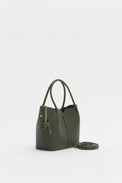 Satchel Bag with Charm Accessory - Khaki