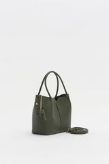 Satchel Bag with Charm Accessory - Khaki