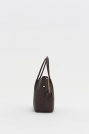 Satchel Bag with Charm Accessory - Coffee