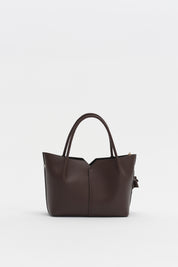 Satchel Bag with Charm Accessory - Coffee