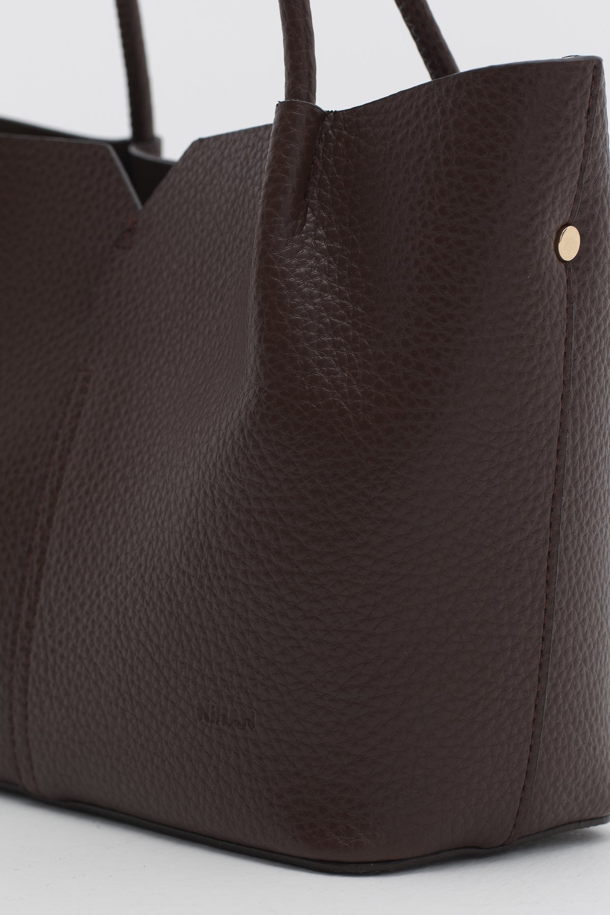 Satchel Bag with Charm Accessory - Coffee