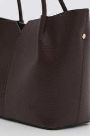 Satchel Bag with Charm Accessory - Coffee