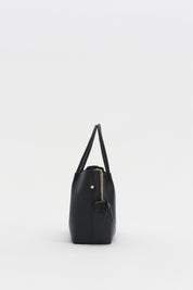 Satchel Bag with Charm Accessory - Black