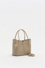 Charm Aksesuarlı Satchel Çanta - Vizon