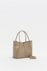 Charm Aksesuarlı Satchel Çanta - Vizon