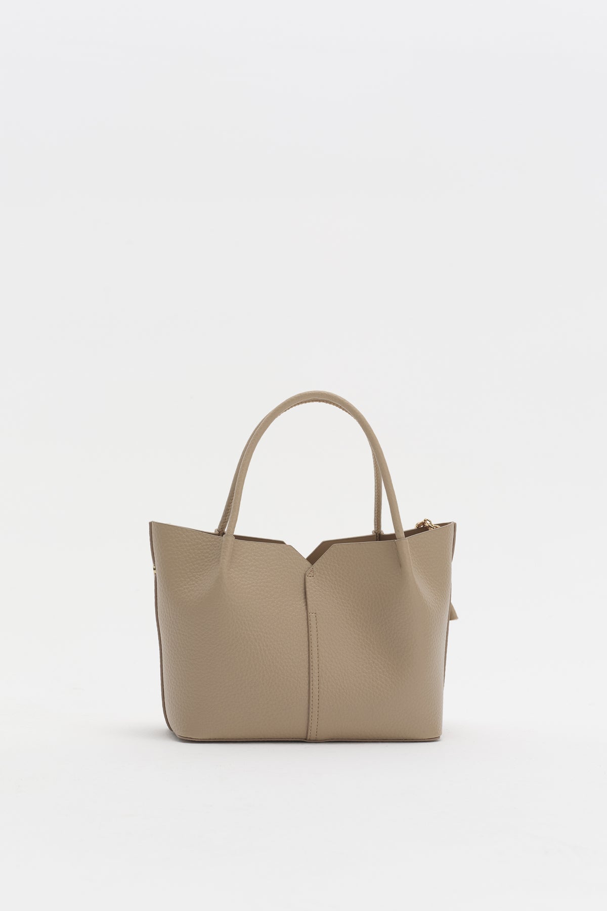 Charm Aksesuarlı Satchel Çanta - Vizon