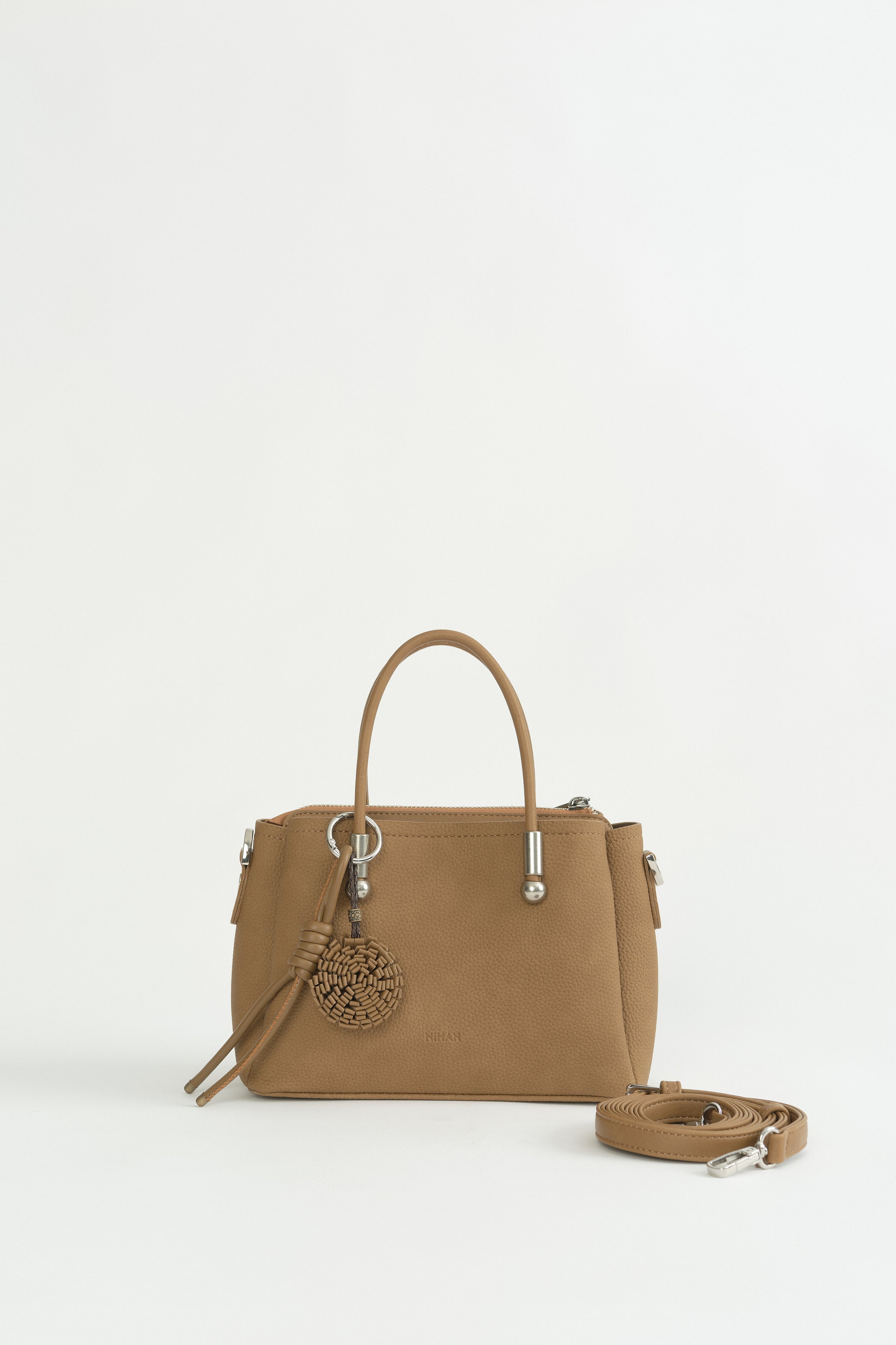 Charm Detaylı Tote Çanta - Camel