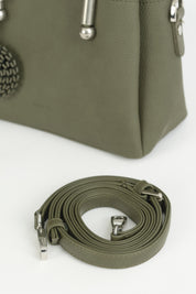 Charm Detaylı Tote Çanta - Haki