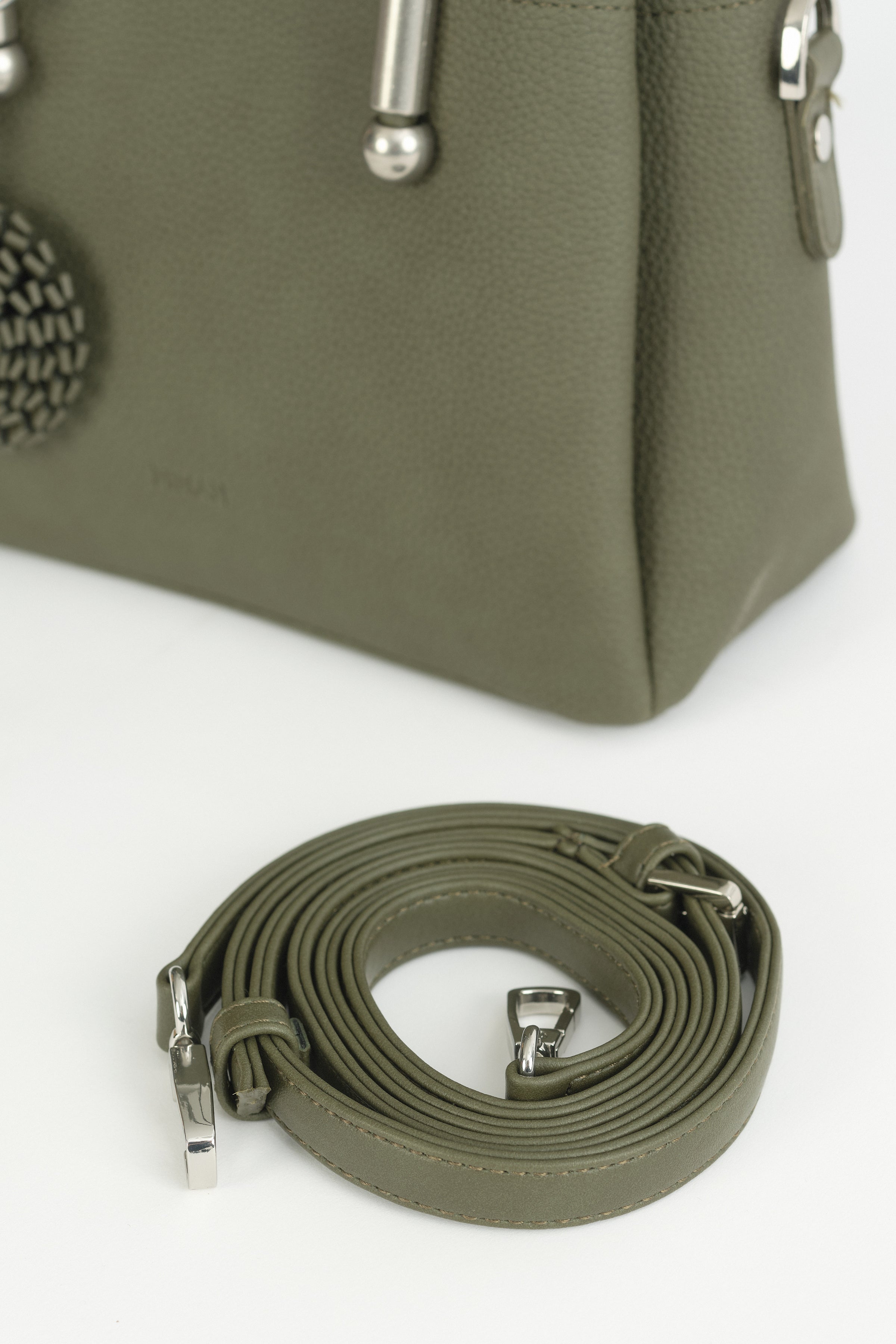 Charm Detaylı Tote Çanta - Haki