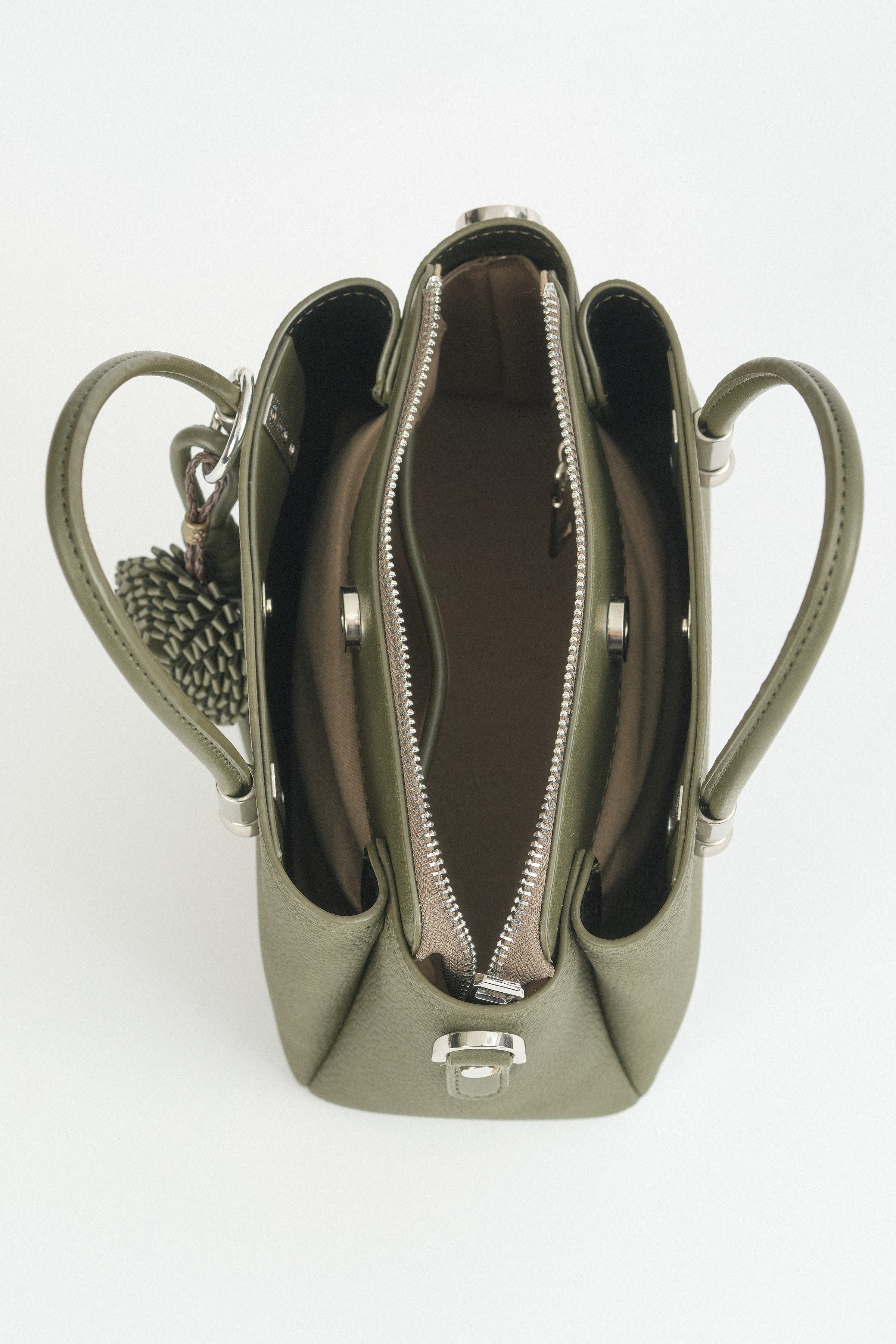 Charm Detaylı Tote Çanta - Haki
