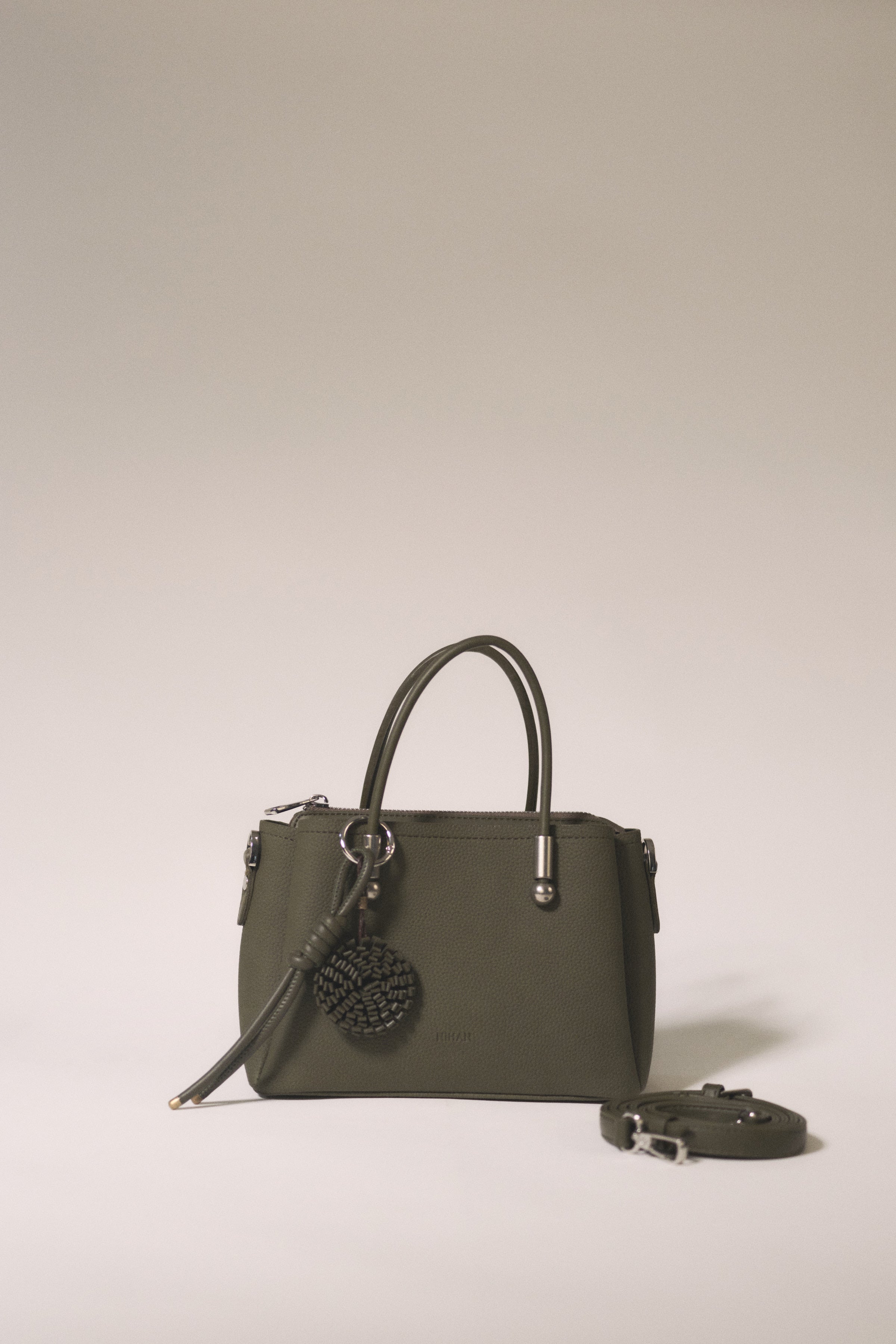 Charm Detaylı Tote Çanta - Haki