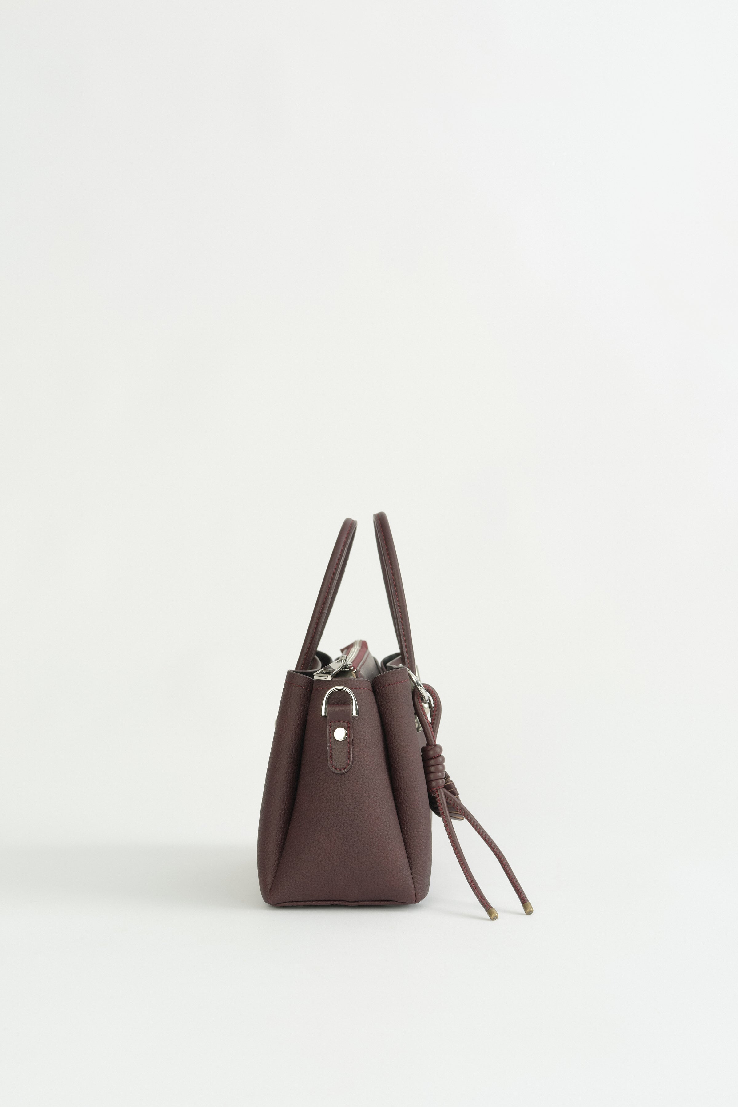 Charm Detaylı Tote Çanta - Mürdüm