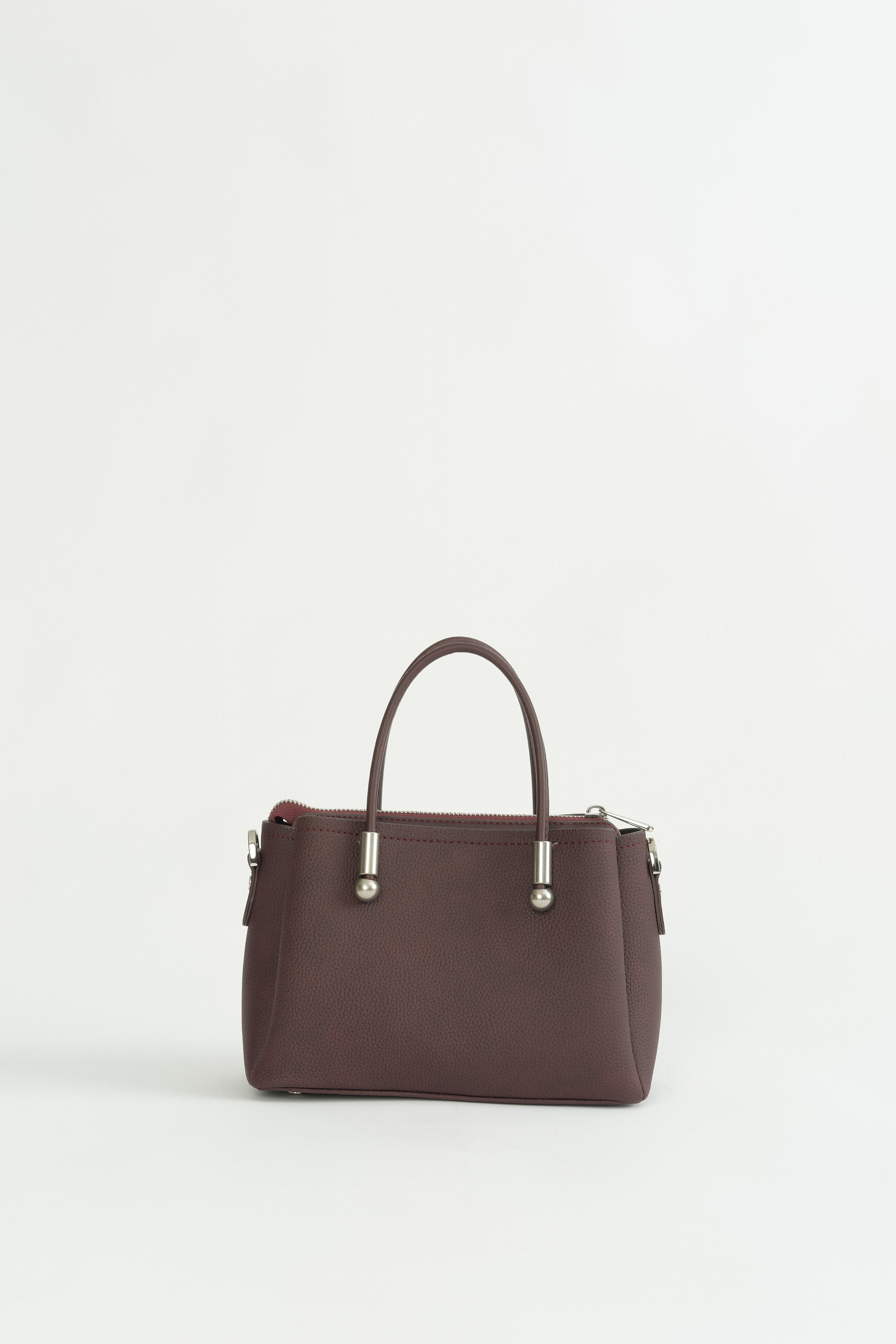 Charm Detaylı Tote Çanta - Mürdüm