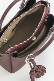Charm Detaylı Tote Çanta - Mürdüm