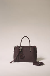 Charm Detaylı Tote Çanta - Mürdüm