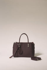 Charm Detaylı Tote Çanta - Mürdüm