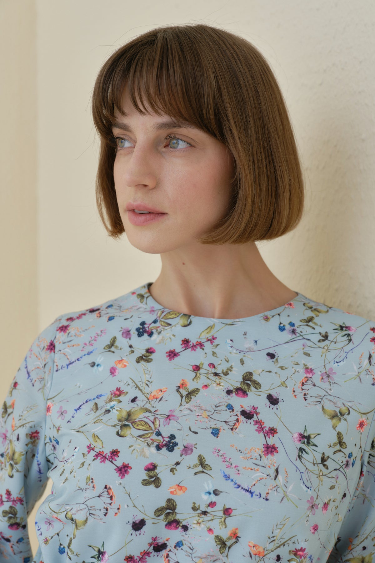 Floral Print Skirt with Gathered Embroidered Dress - Mint