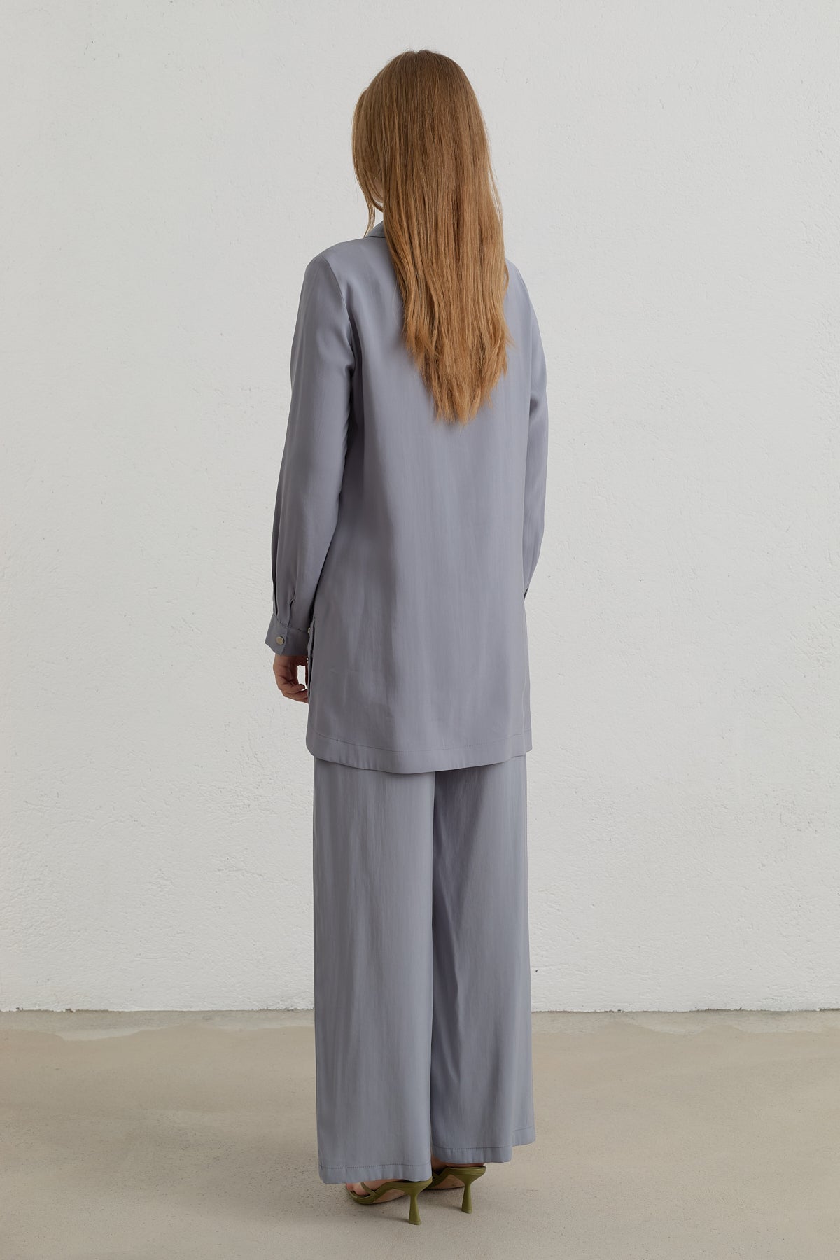 Çift Bağcıklı Modal Pantolon Tunik Takım - Gri