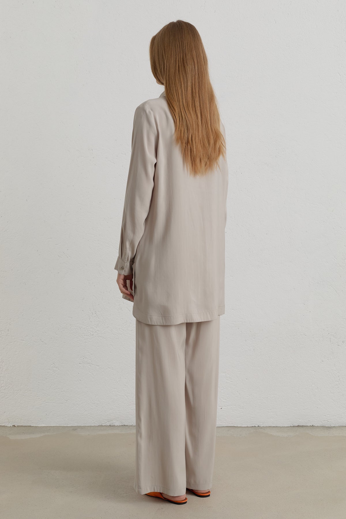 Çift Bağcıklı Modal Pantolon Tunik Takım - Taş