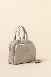 Çift Gözlü Satchel Çanta - Bej