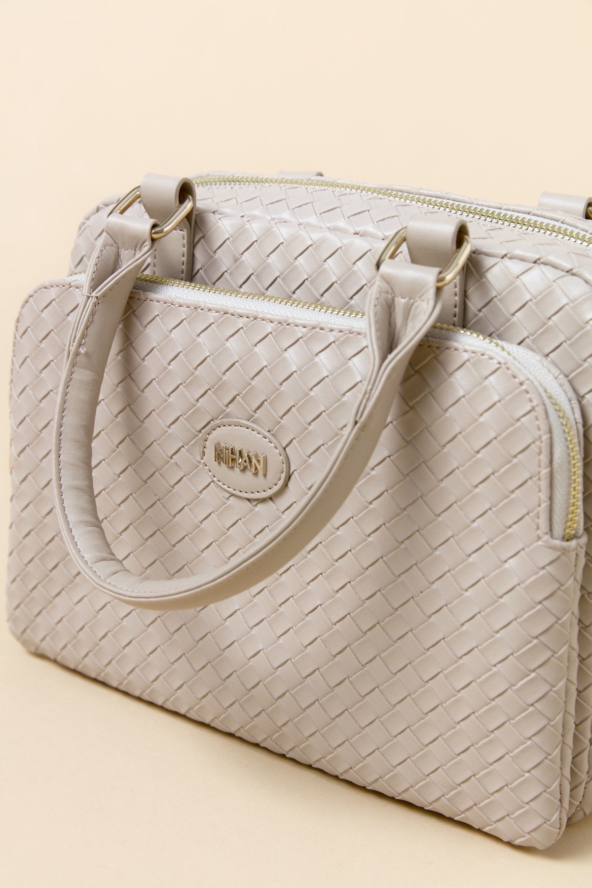 Çift Gözlü Satchel Çanta - Bej