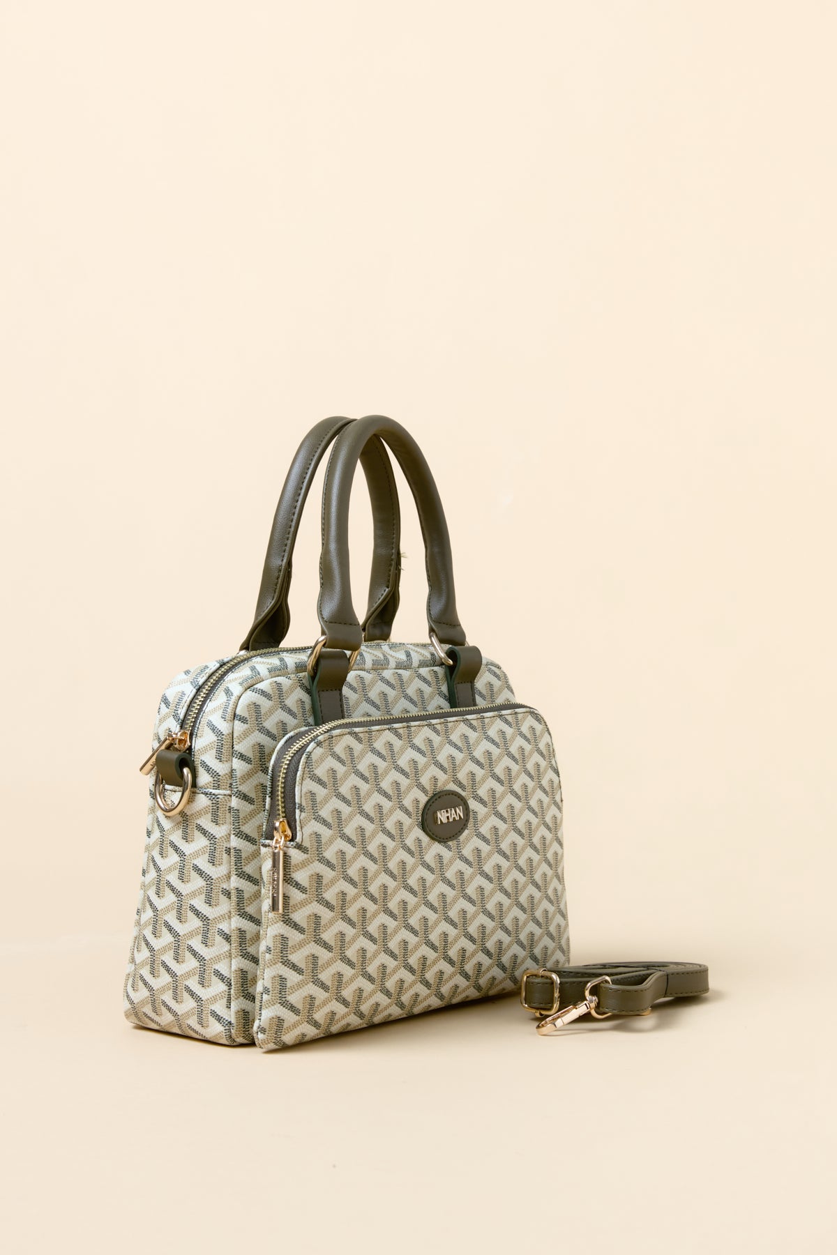 Çift Gözlü Satchel Çanta - Haki