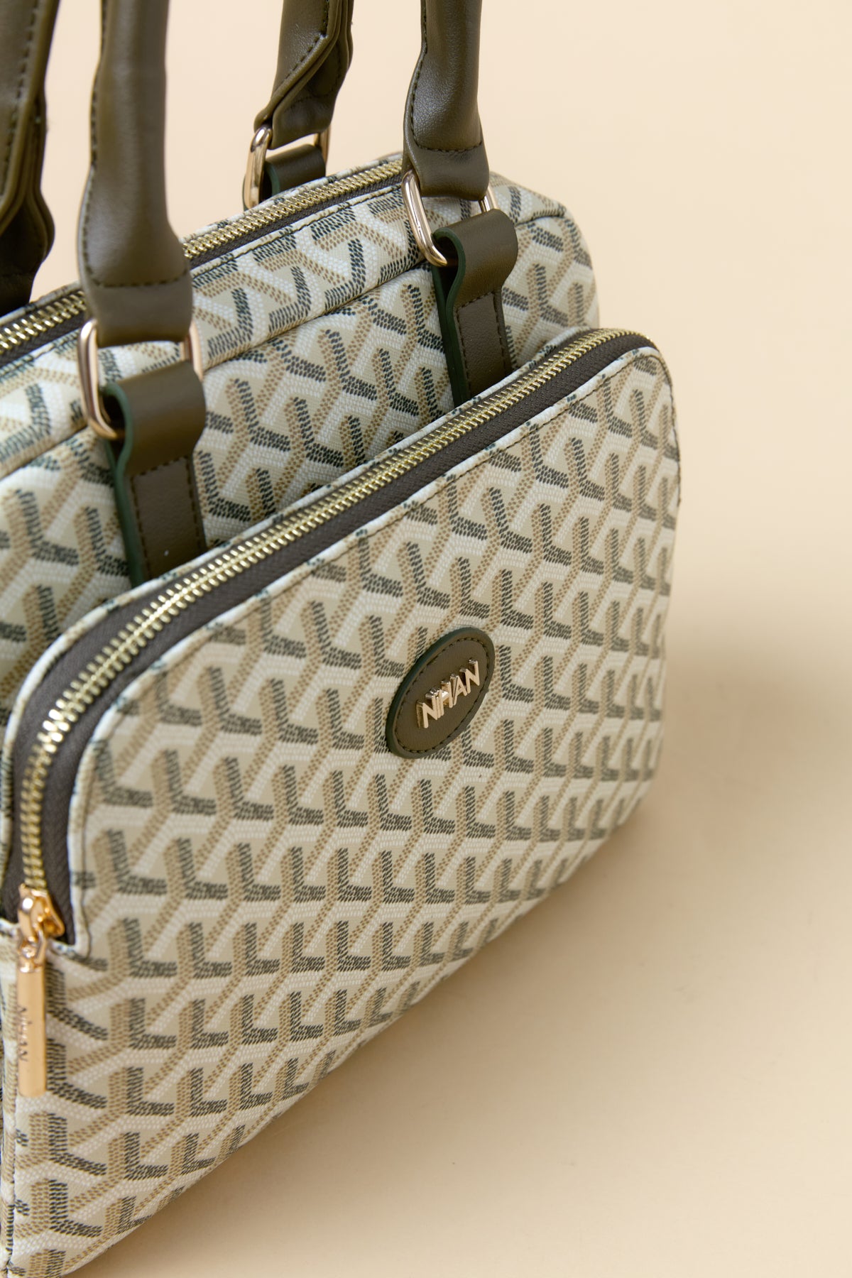 Çift Gözlü Satchel Çanta - Haki