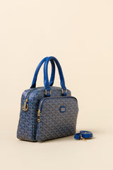 Double Compartment Satchel Bag - Sapphire