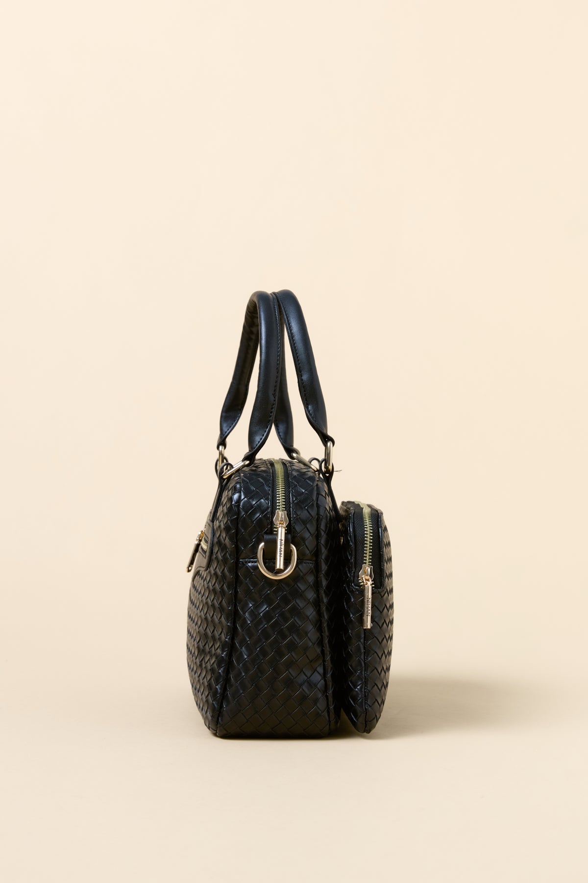 Çift Gözlü Satchel Çanta - Siyah