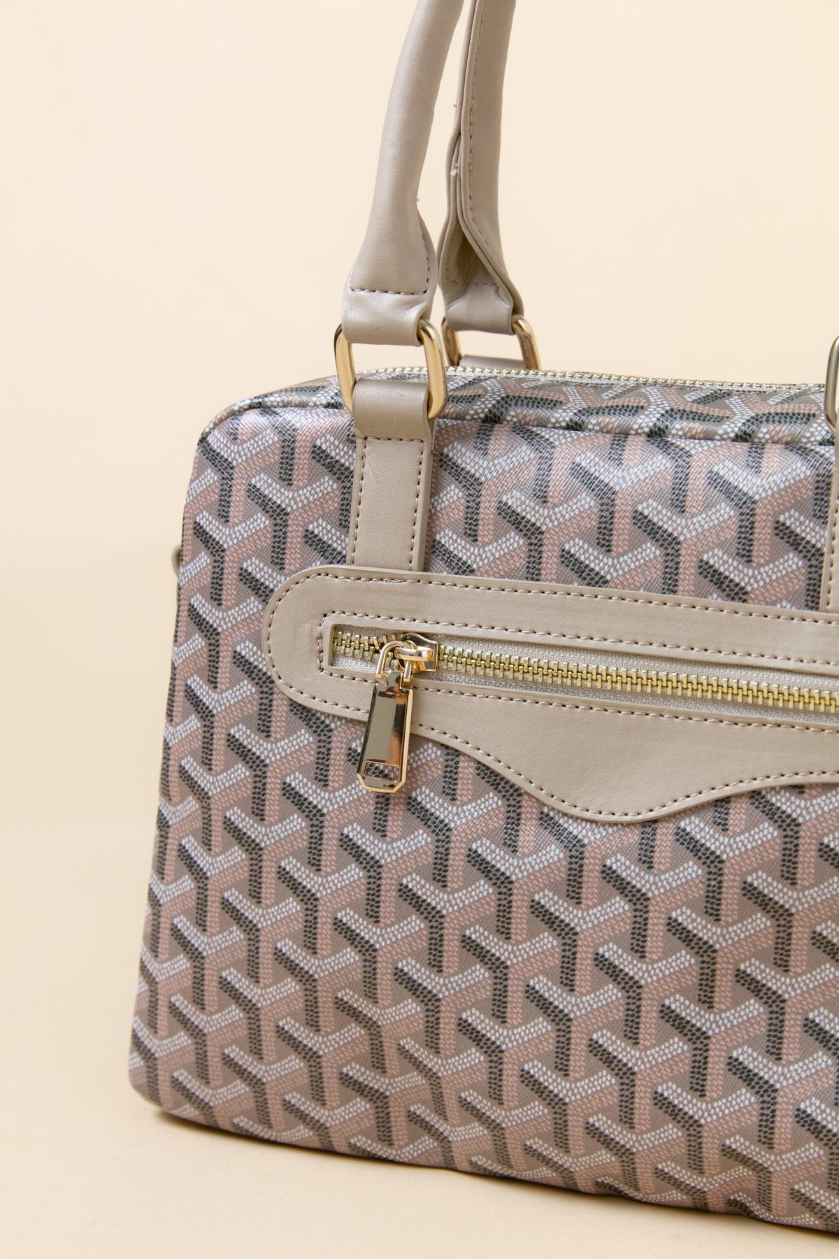 Çift Gözlü Satchel Çanta - Vizon-Bej