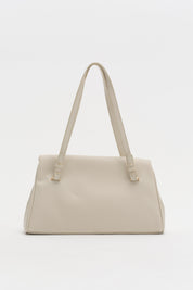 Double Handle Charm Detail Shopper Bag - Beige