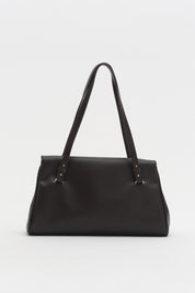 Double Handle Charm Detail Shopper Bag - Coffee